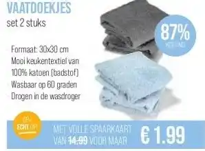 MCD Supermarkt VAATDOEKJES set 2 stuks aanbieding