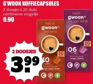 MCD Supermarkt G'WOON KOFFIECAPSULES aanbieding