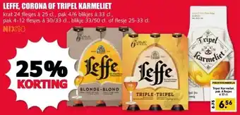 MCD Supermarkt LEFFE, CORONA OF TRIPEL KARMELIET aanbieding