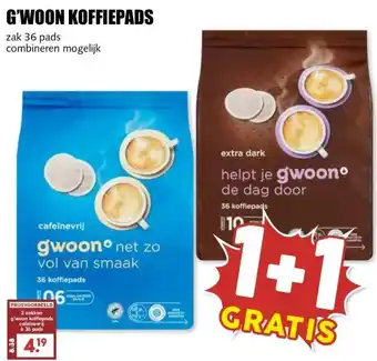 MCD Supermarkt G'WOON KOFFIEPADS aanbieding