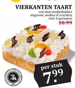 MCD Supermarkt VIERKANTEN TAART aanbieding