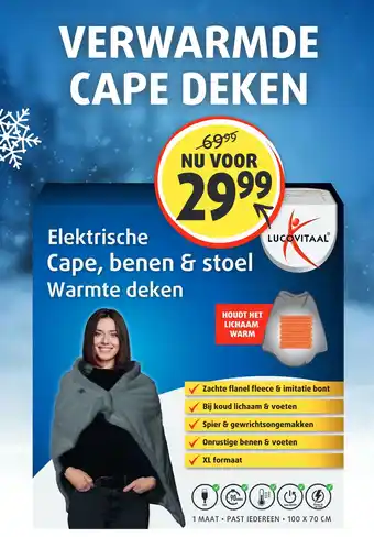 Lucovitaal VERWARMDE CAPE DEKEN aanbieding