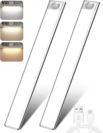 Amazon Haotao Kastlamp, 120 leds, 2 stuks, licht met bewegingssensor, 6500 K, 2000 mAh, oplaadbaar via USB aanbieding