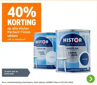 GAMMA 40% KORTING op alle Histor Perfect Finish lakken aanbieding