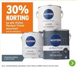 GAMMA 30% KORTING op alle Histor Perfect Finish muurverf aanbieding