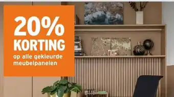 GAMMA 20% KORTING op alle gekleurde meubelpanelen aanbieding