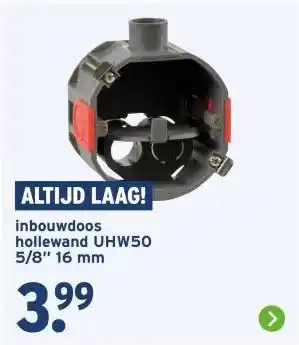 GAMMA inbouwdoos hollewand UHW50 aanbieding