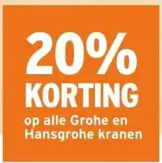 GAMMA 20% KORTING op alle Grohe en Hansgrohe kranen aanbieding