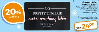 Trekpleister Hunkemöller cadeaukaart aanbieding