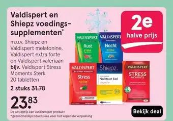 Etos Valdispert en Shiepz voedings- supplementen aanbieding