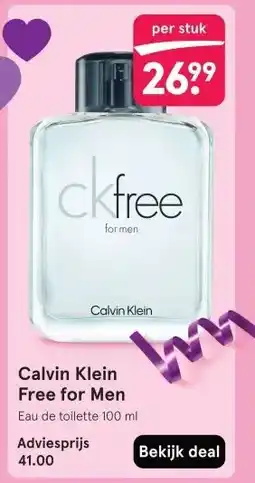 Etos Calvin Klein Free for Men Eau de toilette 100 ml aanbieding