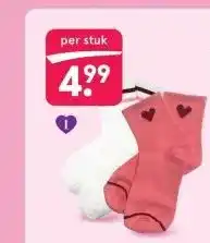 Etos Amour sokken roze of wit one size aanbieding