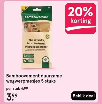 Etos Bamboovement duurzame wegwerpmesjes 5 stuks aanbieding