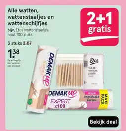 Etos Alle watten, wattenstaafjes en wattenschijfjes aanbieding