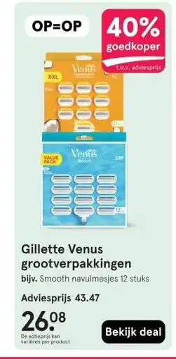 Etos Gillette Venus grootverpakkingen aanbieding