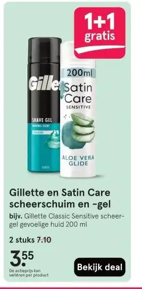 Etos Gillette en Satin Care scheerschuim en -gel aanbieding