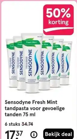 Etos Sensodyne Fresh Mint tandpasta voor gevoelige tanden 75 ml aanbieding