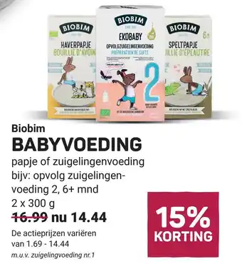 Ekoplaza Biobim BABYVOEDING aanbieding