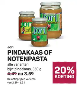 Ekoplaza Jori Pindakaas of notenpasta aanbieding