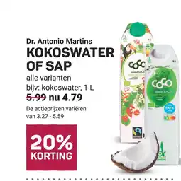 Ekoplaza Dr. Antonio Martins KOKOSWATER OF SAP aanbieding