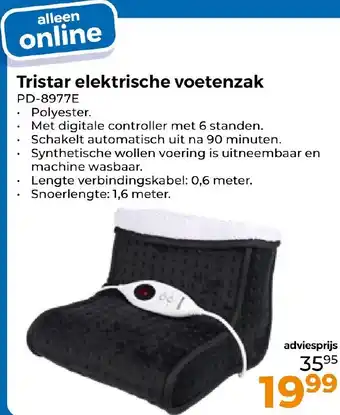 Trekpleister Tristar elektrische voetenzak PD-8977E aanbieding