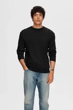 Wehkamp SELECTED HOMME sweater SLHEMANUEL zwart aanbieding