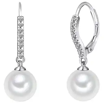 Douglas Lulu & Jane Parel oorbellen Messing Zirkonia Schelpparels in Zilver aanbieding