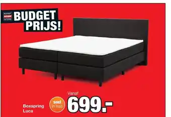 Budget Home Store Boxspring Luca in stof Hugo Black aanbieding