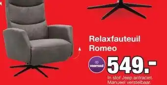 Budget Home Store Relaxfauteuil Romeo manueel verstelbaar aanbieding