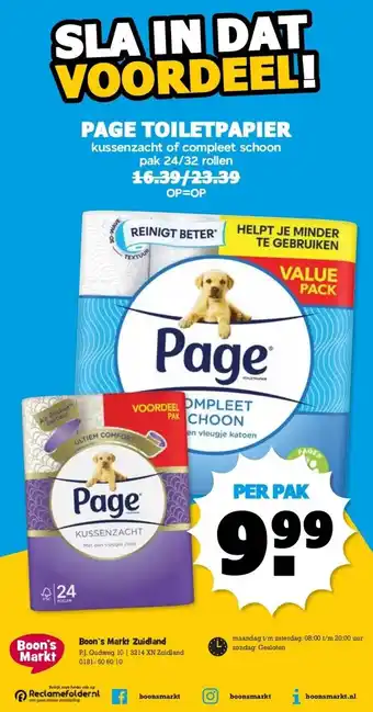 Boon`s Markt PAGE TOILETPAPIER aanbieding