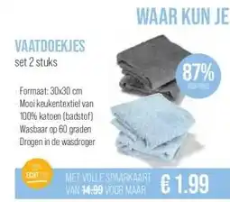 Boon`s Markt VAATDOEKJES set 2 stuks aanbieding