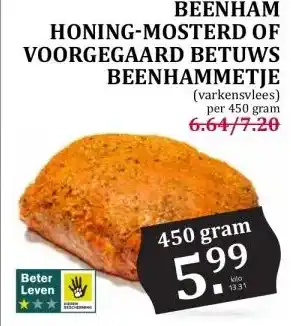 Boon`s Markt BEENHAM HONING-MOSTERD OF VOORGEGAARD BETUWS BEENHAMMETJE aanbieding