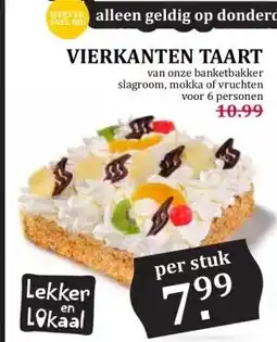 Boon`s Markt VIERKANTEN TAART aanbieding