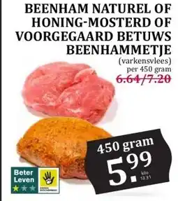 Boon`s Markt BEENHAM NATUREL OF HONING-MOSTERD OF VOORGEGAARD BETUWS BEENHAMMETJE aanbieding