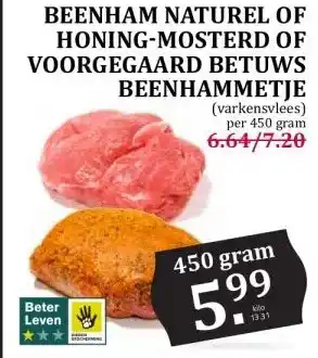 Boon`s Markt BEENHAM NATUREL OF HONING-MOSTERD OF VOORGEGAARD BETUWS BEENHAMMETJE aanbieding