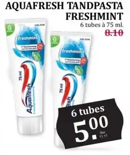 Boon`s Markt AQUAFRESH TANDPASTA FRESHMINT aanbieding