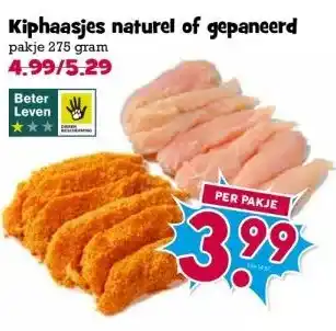 Boon`s Markt Kiphaasjes naturel of gepaneerd pakje 275 gram aanbieding