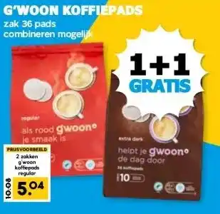 Boon`s Markt G'WOON KOFFIEPADS aanbieding