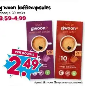 Boon`s Markt g'woon koffiecapsules aanbieding