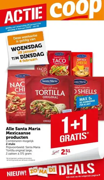 Coop Alle Santa Maria Mexicaanse producten aanbieding