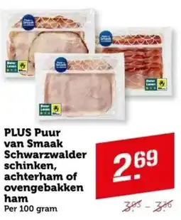 Coop PLUS Puur van Smaak Schwarzwalder schinken, achterham of ovengebakken ham aanbieding