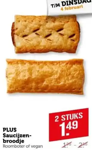 Coop PLUS Saucijzenbroodje aanbieding