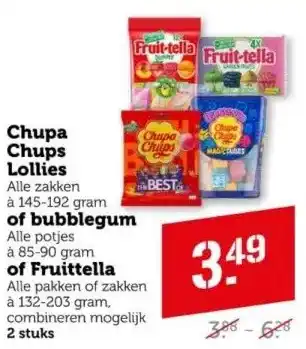 Coop Chupa Chups Lollies of Bubblegum of Fruitella aanbieding