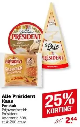 Coop Alle Président Kaas aanbieding