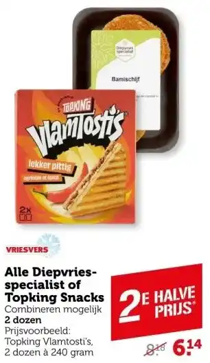 Coop Alle Diepvries- specialist of Topking Snacks aanbieding