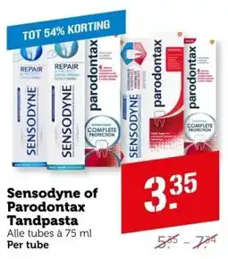 Coop Sensodyne of Parodontax Tandpasta aanbieding