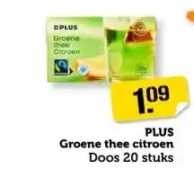 Coop PLUS Groene thee citroen aanbieding