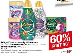 Coop Robijn Klein & krachtig collections of wascapsules of Vanish Poeder aanbieding