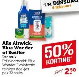 Coop Alle Airwick, Blue Wonder of Swiffer aanbieding