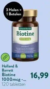 Holland & Barrett Biotine 1000mcg - 120 tabletten aanbieding